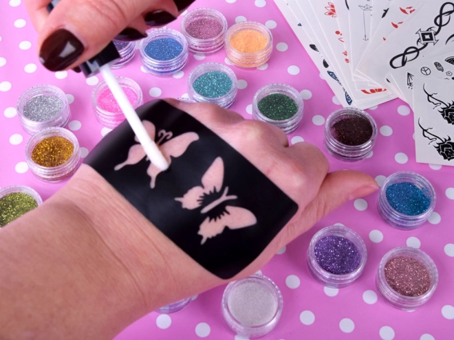 Grote set glittertattoos voor kinderen