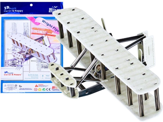 Puzzle 3D Avion Wright Flyer 51 pièces