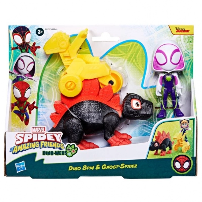 Spider-man spidey en zijn fantastische vrienden figuur met dinosaurus en accessoires