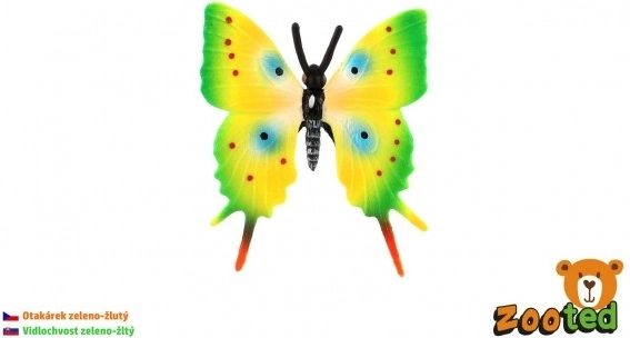 Kunststof vlinder Koninginnepage groen-geel 5,5 cm