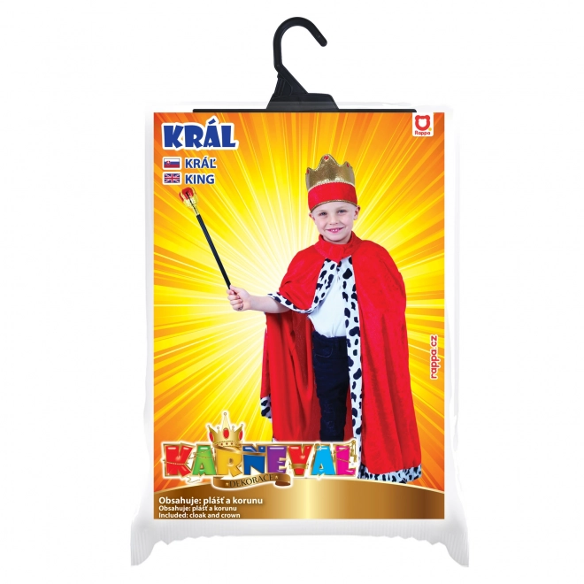 Kinder koninklijke mantel met kroon