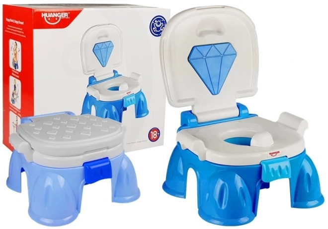 Kinderpotje met diamant blauw-wit