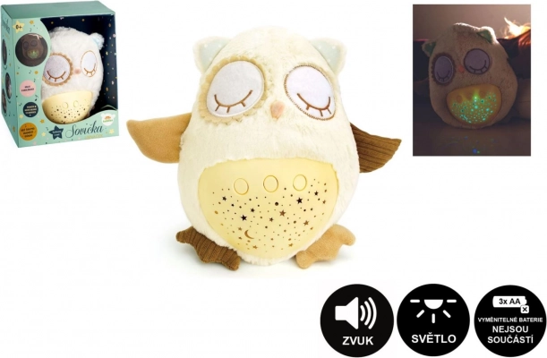 Plush sleepy owl with projector and lullabies