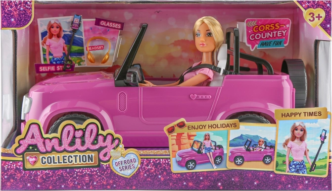 Doll with Car 30 cm