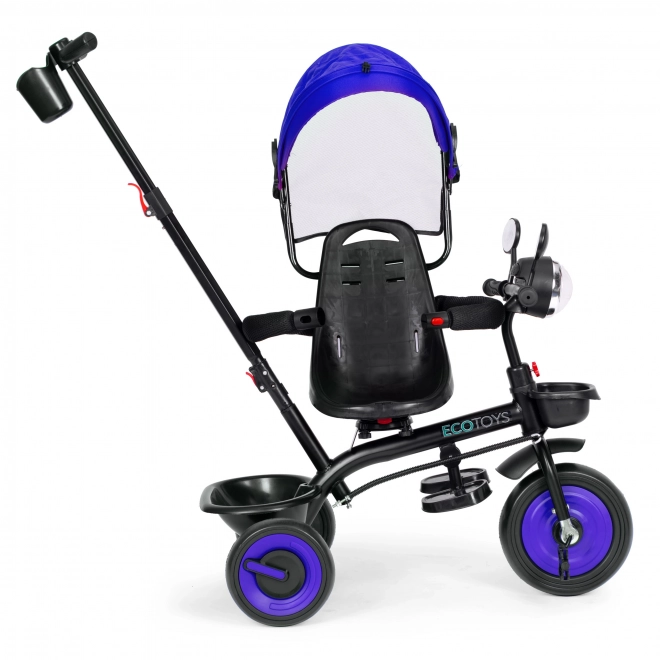 3-in-1 kinderdriewieler met draaibare zitting, kap, blauw, ECOTOYS