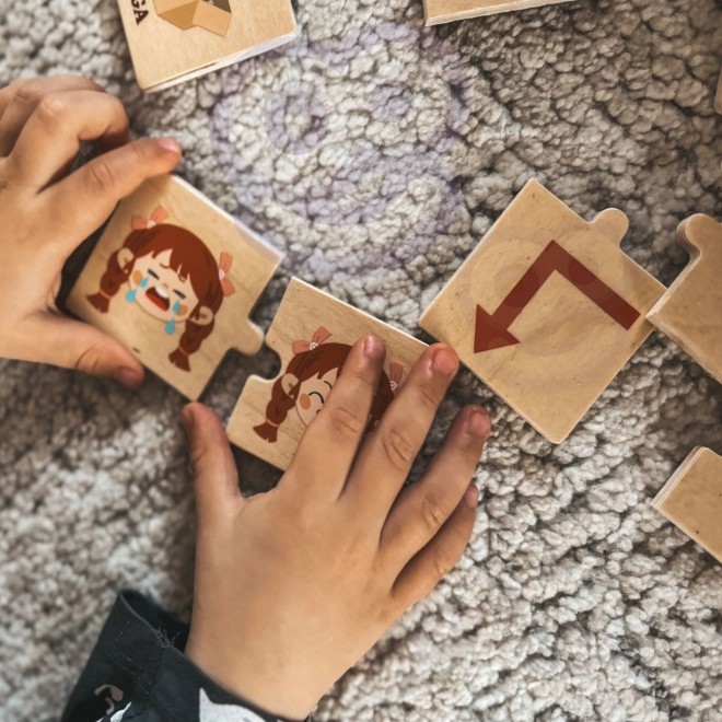 Houten puzzel met tegengestelde afbeeldingen VIGA