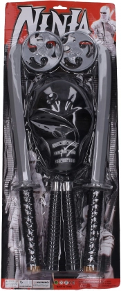 Ninja set mask and five weapons for kids