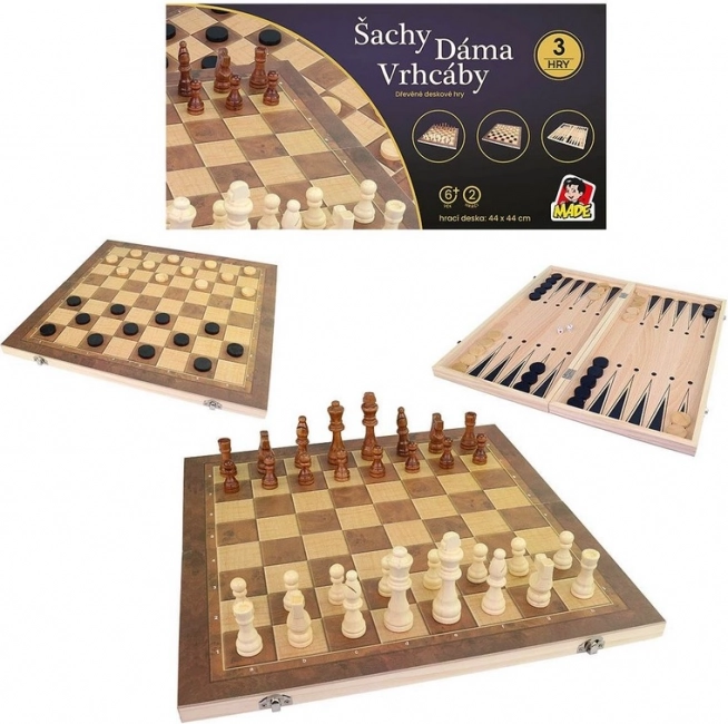 Schaakset met schaakbord 44 x 44 cm