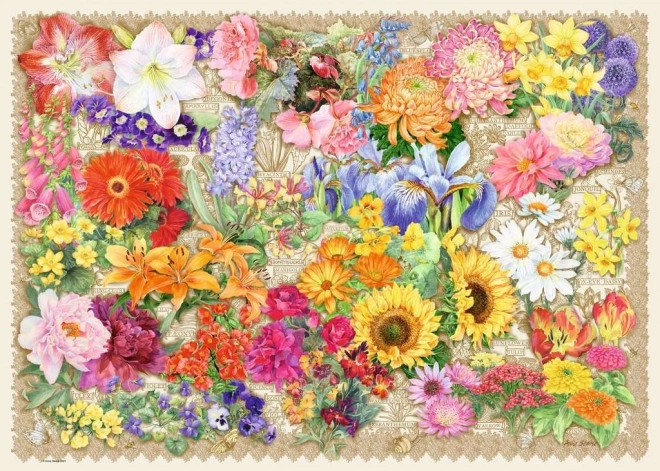 Puzzle 1000 Pieces Blooming Flowers