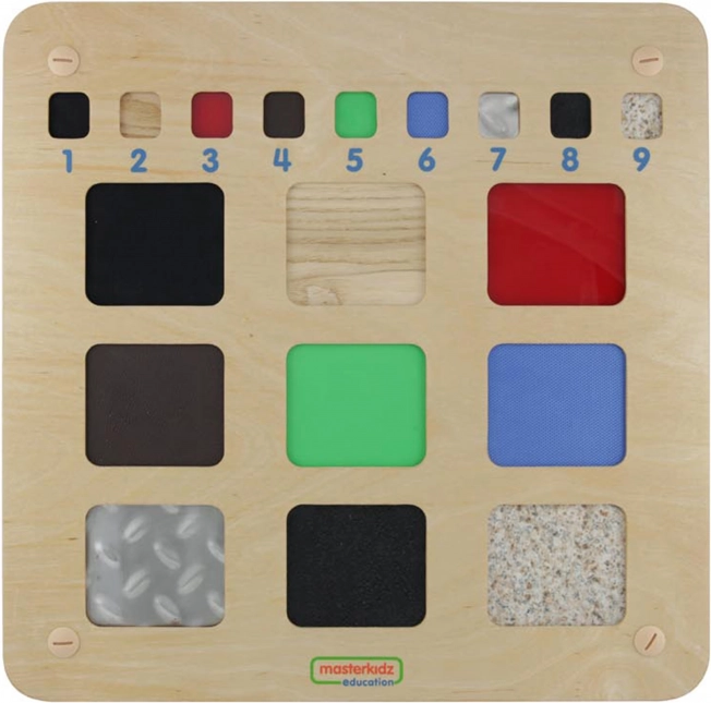 Masterkidz educatieve sensorische plaat – materialen en structuren herkennen door aanraking
