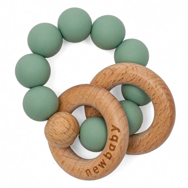 Beißring mit Silikonperlen grün New Baby