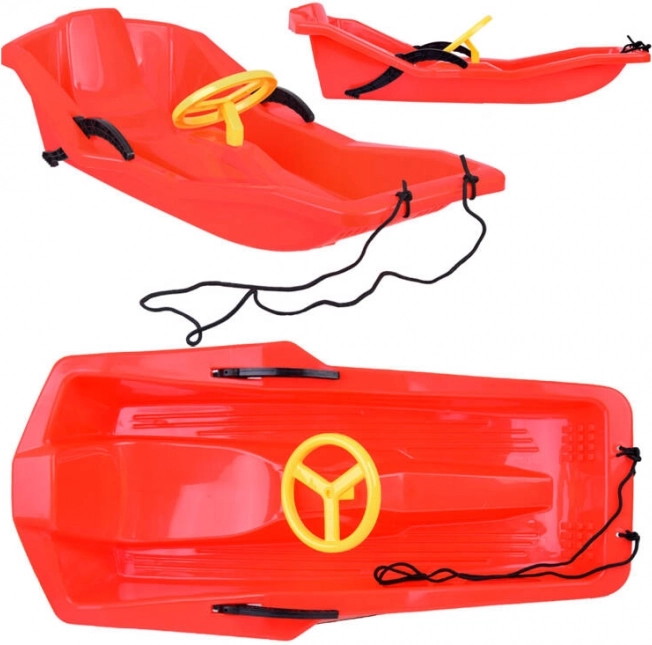 Luge en plastique pour enfants avec dossier et volant