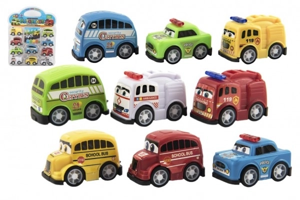 Set van mini plastic autootjes - 10 stuks