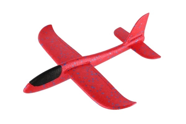 Vliegtuig gooi model van schuim 47cm 3 kleuren op kaart