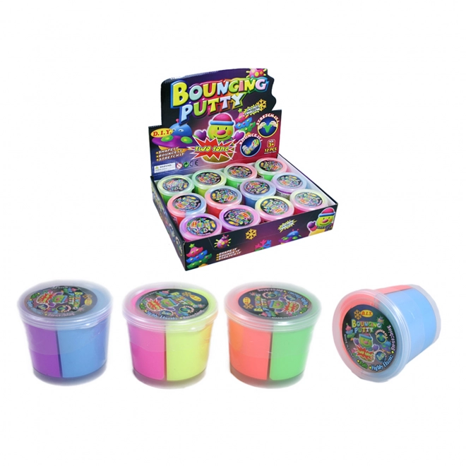Pâte modelable et rebondissante bicolore