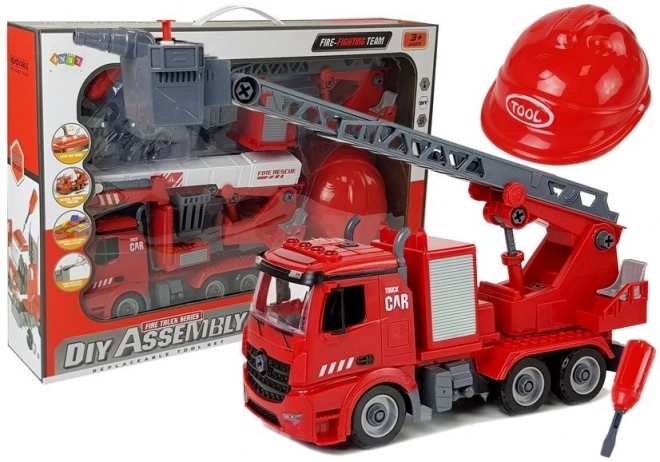 DIY Feuerwehrauto-Set 2in1 mit Austauschbaren Hebevorrichtungen