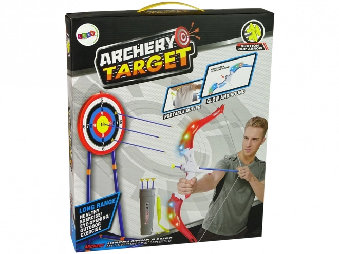 Schietset Boog Schild op standaard 134 cm Koker Pistool