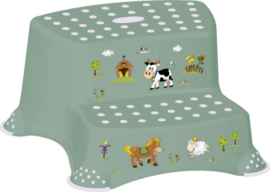Marchepied à deux niveaux Funny Farm vert