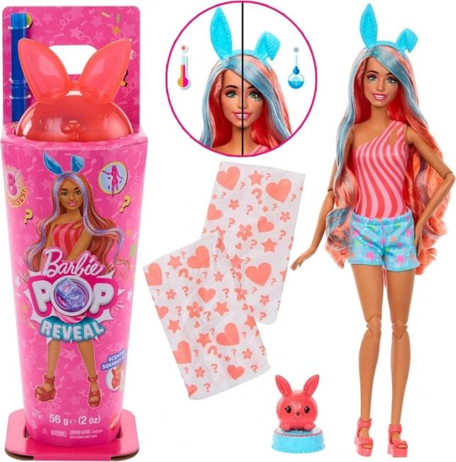 Barbie Pop Reveal Shakes doll with bunny and surprises