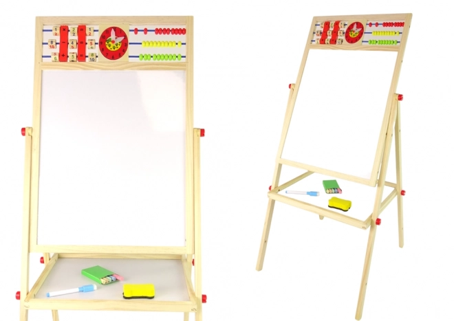 Wooden Double-Sided Board Magnetic and Chalk with Accessories