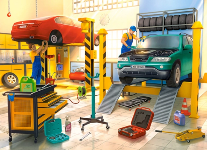 Puzzel autoservice 100 stukjes Castorland