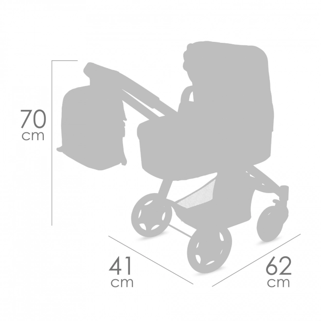 DeCuevas 80580 Opvouwbare poppenwagen 3 in 1 met rugzak COCO 2024 - 70 cm