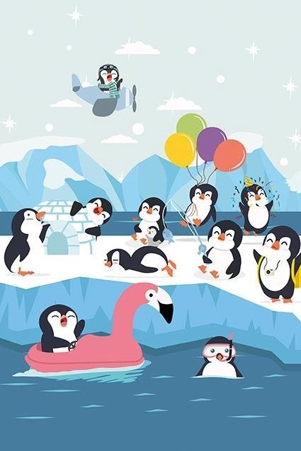 Houten puzzel schattige pinguïns 25 stukken