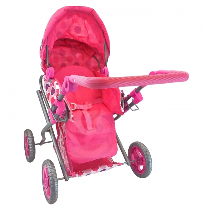 Rosa 3-in-1 Puppenwagen mit Punkten