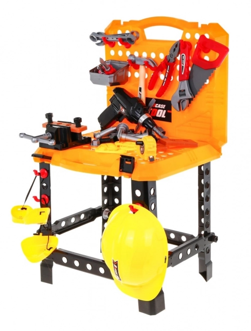 Doe-het-zelfset 3 in 1 voor kinderen 3+ Werkplaats 100 st., Koffer + tafel + constructie-uitrusting