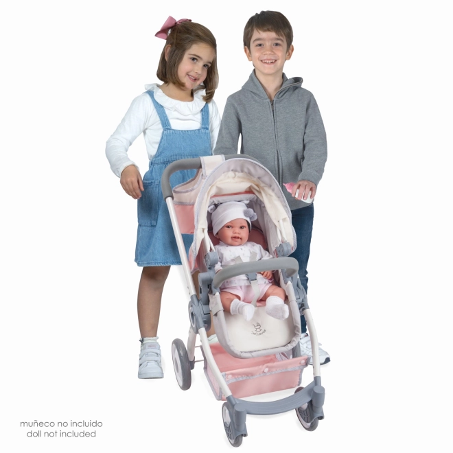 DeCuevas 80586 Poussette Pliable pour Poupées 3 en 1 avec Sac FUNNY 2023 - 70 cm