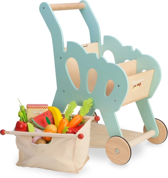 Kinder-Einkaufswagen aus Holz mit Zubehör LE TOY VAN