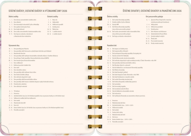 Spiraalvormige 18-maandkalender Petito Roze Marmer 2025/2026