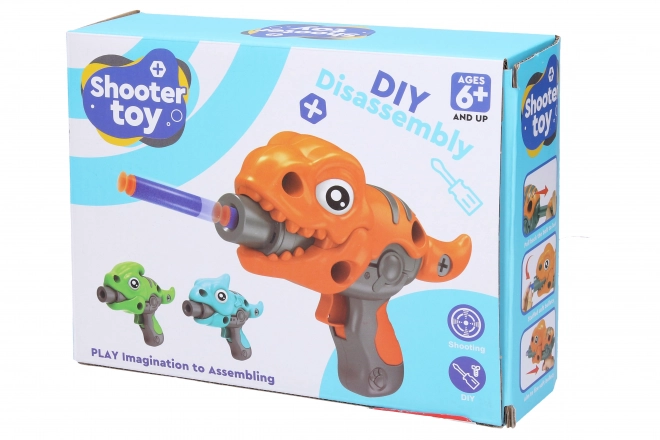 Dino pistool met foam kogels schroefbaar 21 cm