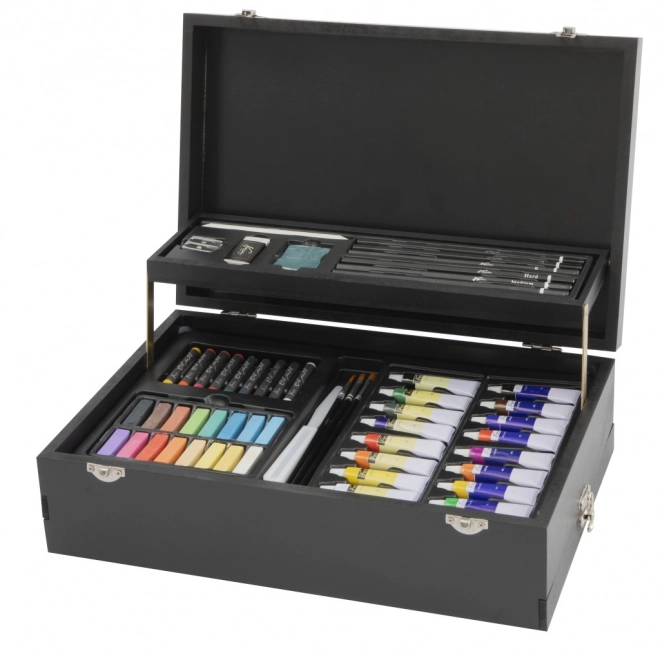 Schilderset in houten etui met niveaus