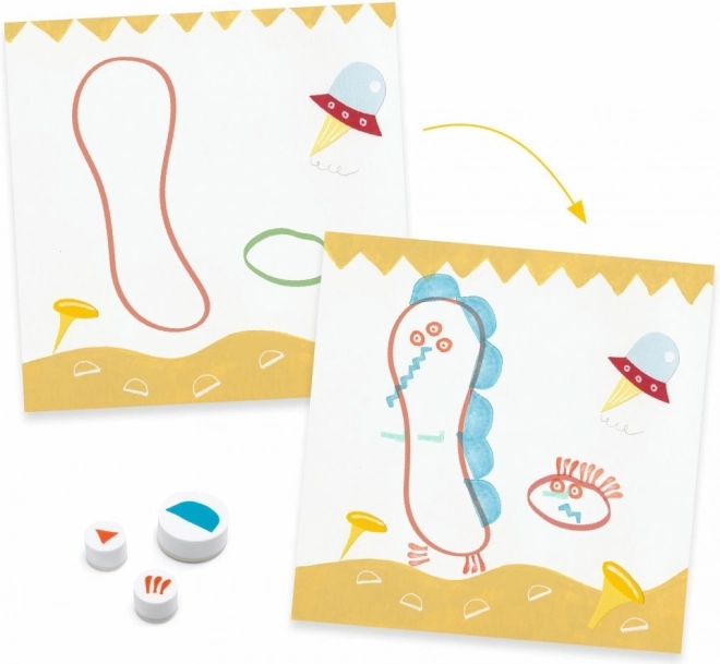 Djeco Stamping Set Monsters