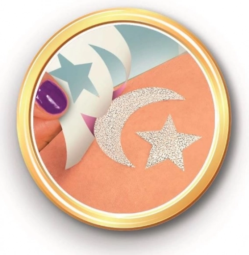 Glitter tattoos with stencils