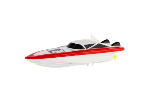 Motorboot/schip in het water RC plastic 19cm op batterijen+oplaadpack+USB 2,4Ghz in doos 26x13x15cm