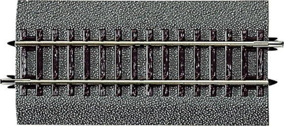 Roco Line rechte rail G½ met ballastbed