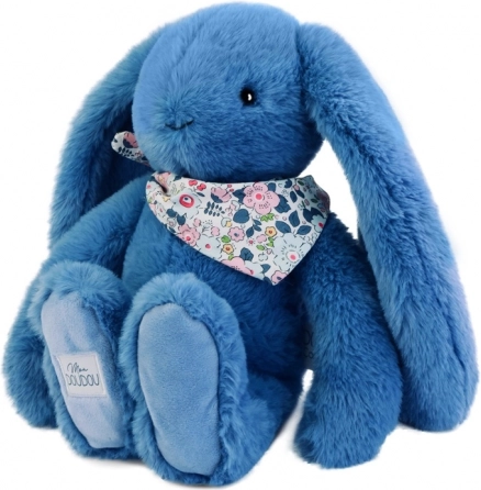 Pluchen konijnetje met blauwe sjaal 35 cm