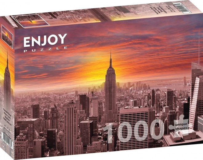 Geniet van Puzzel Zonsondergang boven de skyline van New York 1000 stukjes