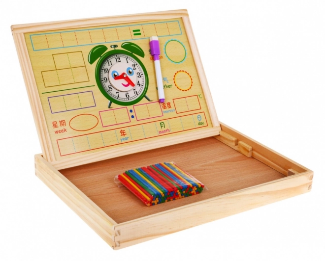 Houten magnetisch bord voor kinderen 3+ Educatieve set + accessoires