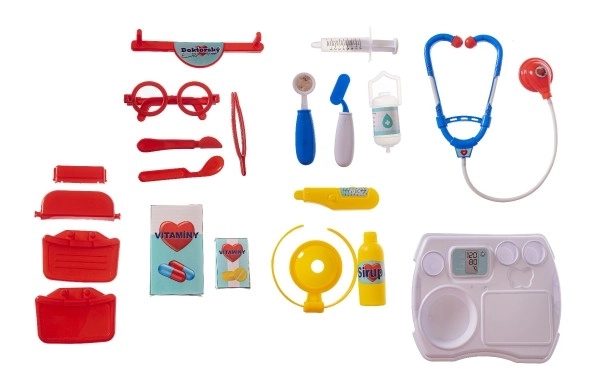 Set dokter/plastic dokter in plastic koffer 24x22x9cm in zak