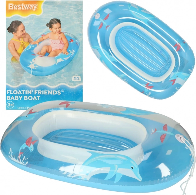 BESTWAY Inflatable Kids' Boat – Dolphin