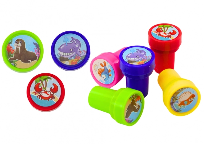Decoratieve Stempels 12 Ontwerpen Waterdieren 6 Kleuren