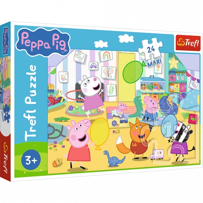Puzzel 24 maxi – mooie Peppa – Gelukkig varkentje PEPPA van Trefl