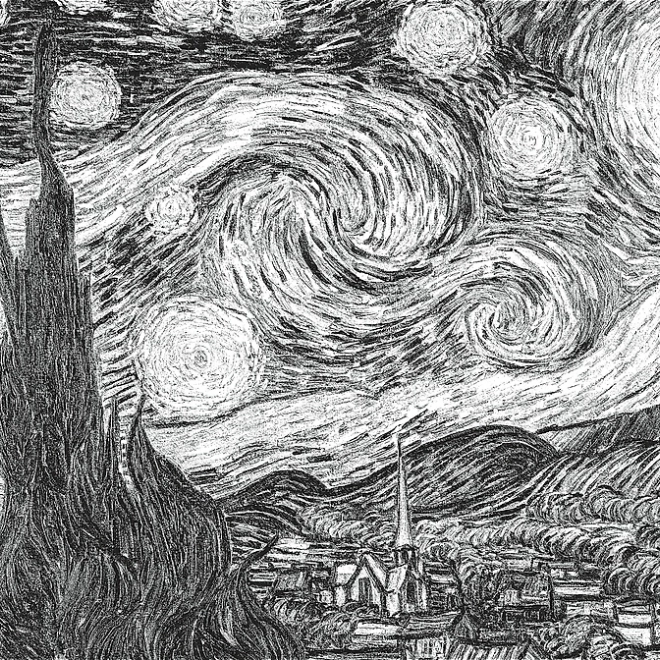 Puzzle with Frame Starry Night 500 pieces