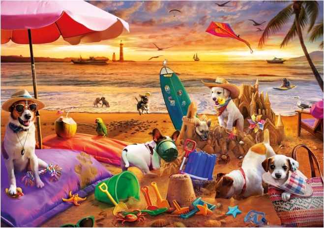 Puzzle Educa Honden op het Strand 1000 Stukken