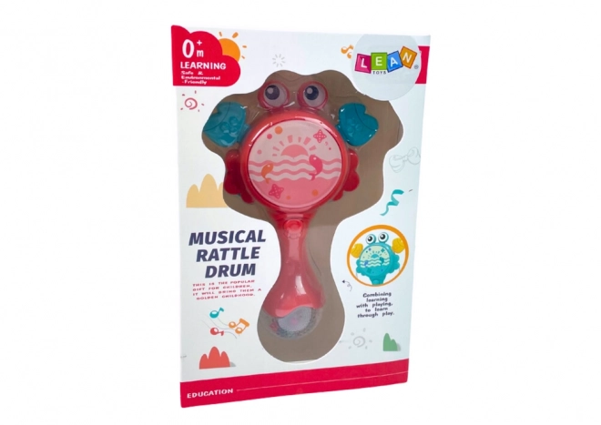 Kinder krabbelratel Drum Licht Melodieën Rood