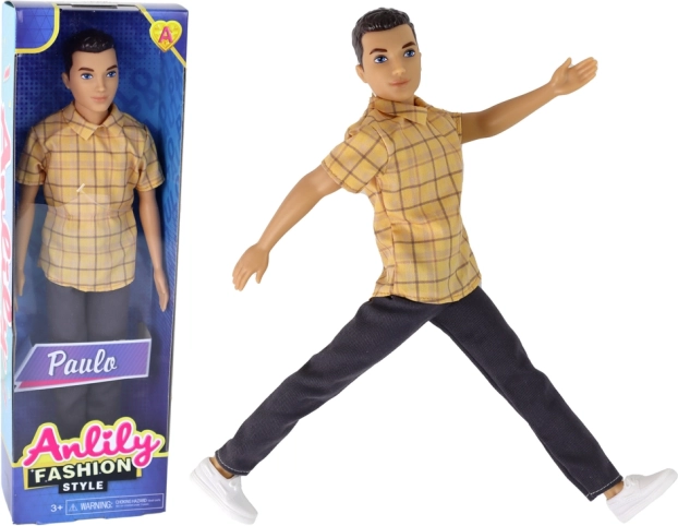 Boy doll PAULO in a checkered shirt