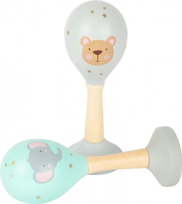 small foot Houten sambaballen set Pastel, 2 stuks